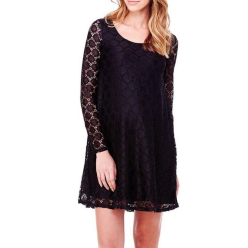 NWT INGRID & ISABEL Black Lace Maternity Dress Size XS